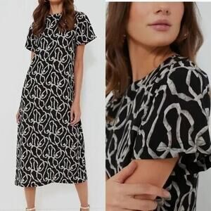 Tuckernuck Hyacinth House Rowan Bow Print Black Dress Sz M